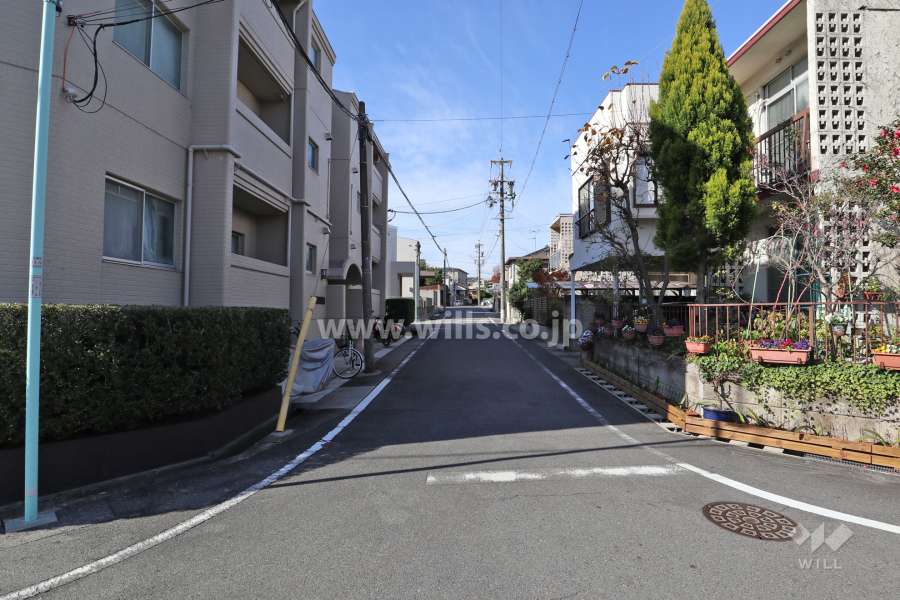 敷地北側の前面道路（東側から）