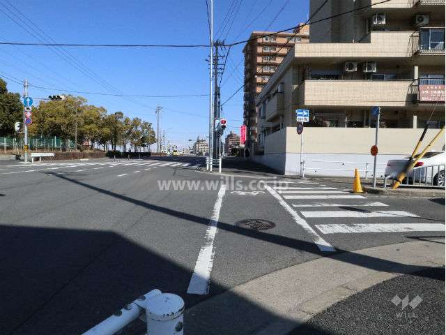 敷地西側の前面道路