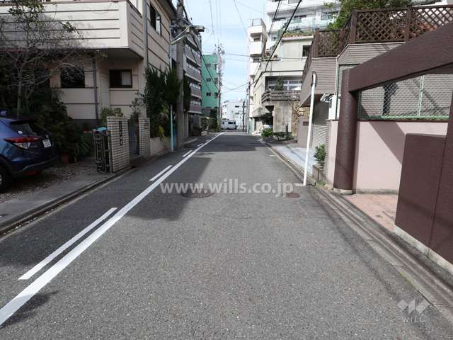 敷地西側の前面道路(南側から)
