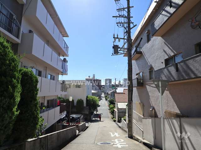 敷地東側の前面道路（北側から）