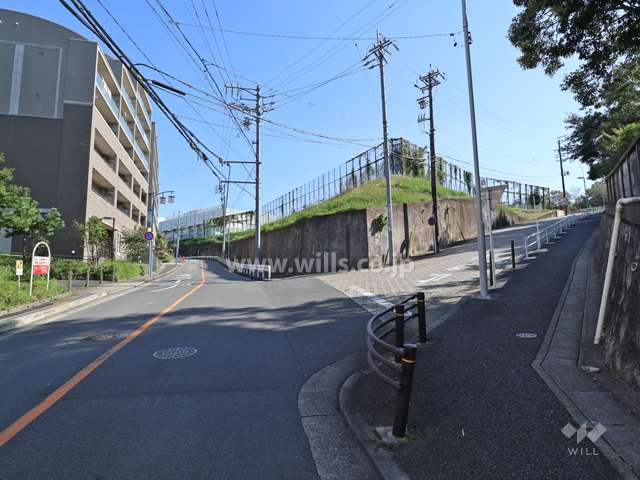 敷地西側の前面道路（南側から）