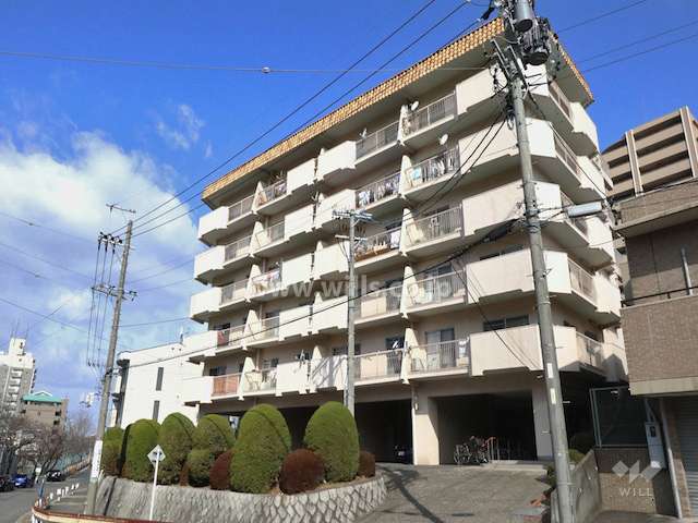 ユアサハイム鏡池マンションの外観（南東側から）