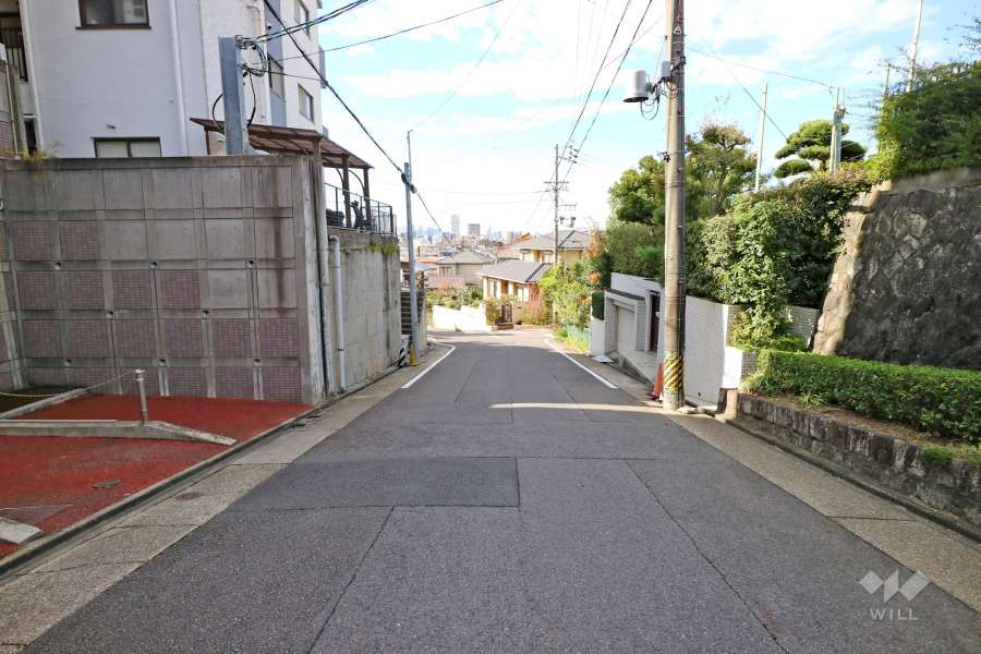 敷地北側の前面道路（西側から）