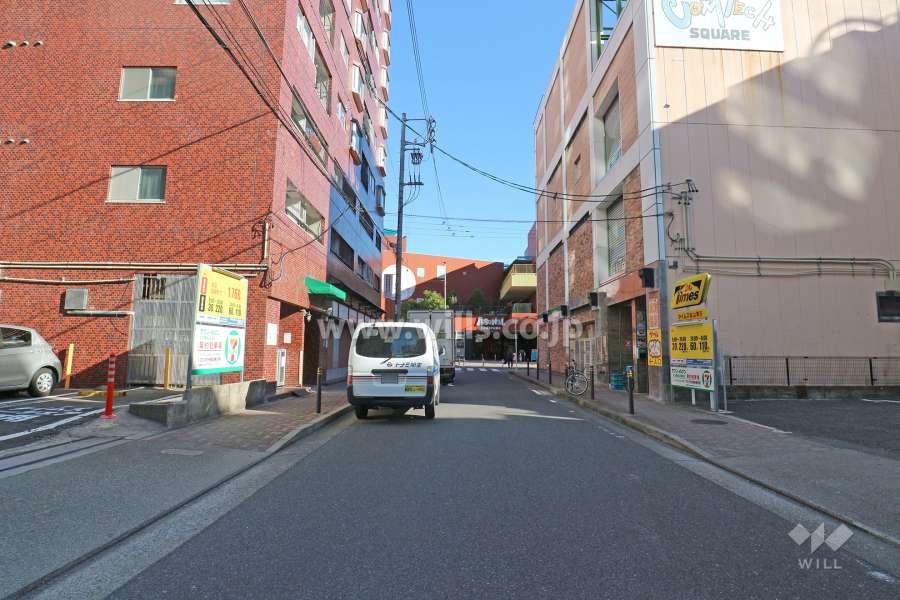 敷地南西側の前面道路（北西側から）