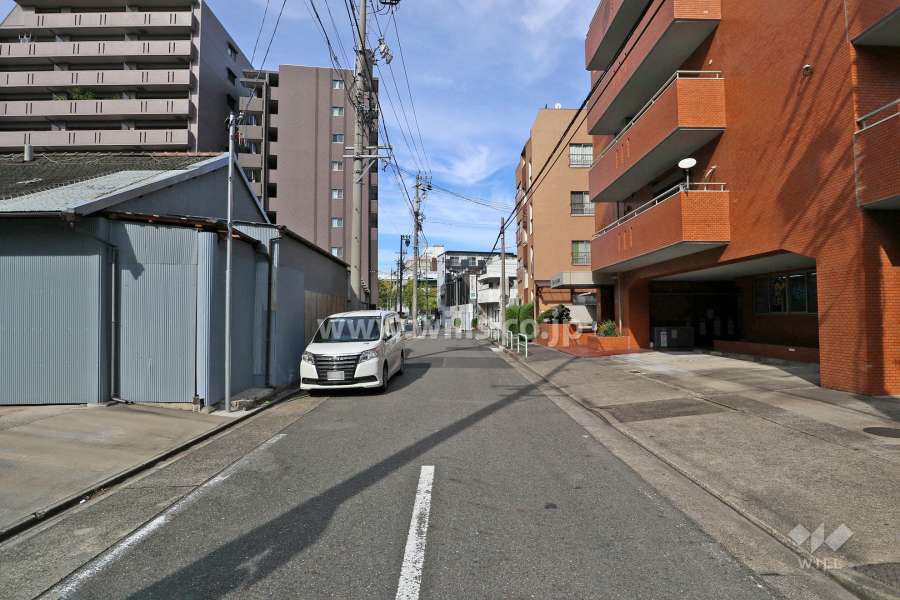 敷地西側の前面道路（南側から）