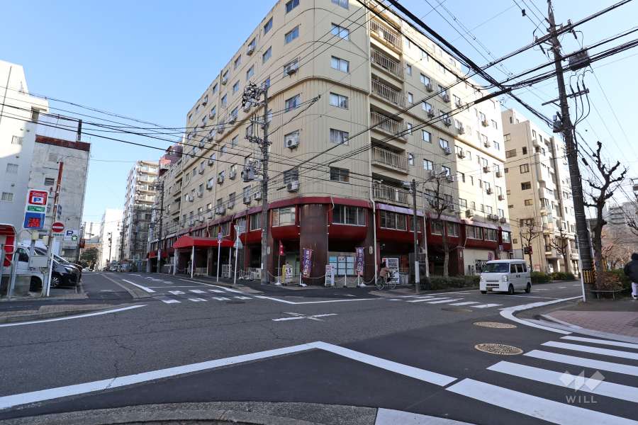 敷地北西側の前面道路（北西側から）
