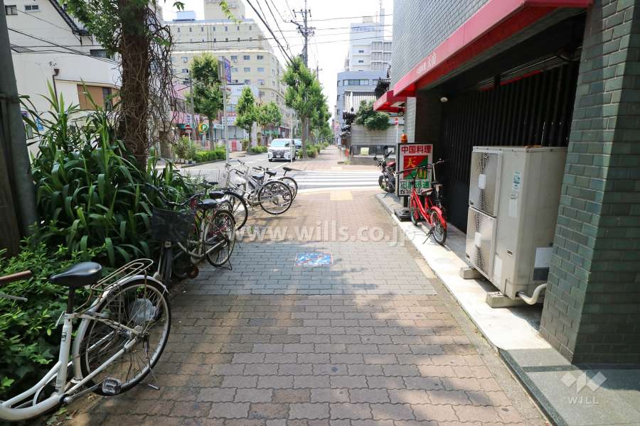 敷地の東側前面道路（北側から）