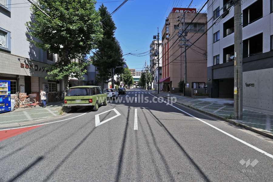 敷地西側の前面道路（南側から）