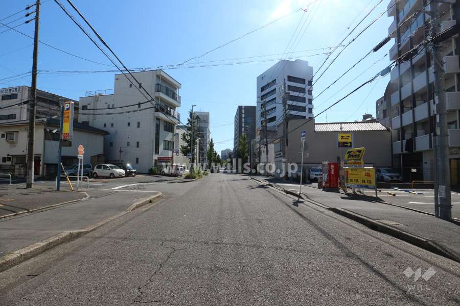 敷地東側の前面道路（北側から）