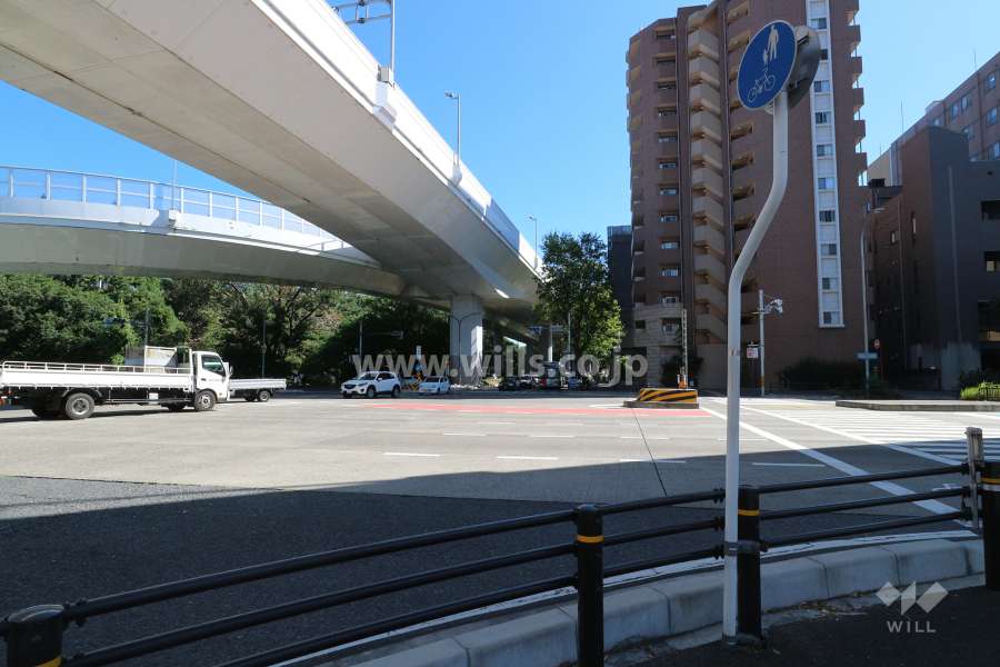 敷地北側の前面道路（西側から）
