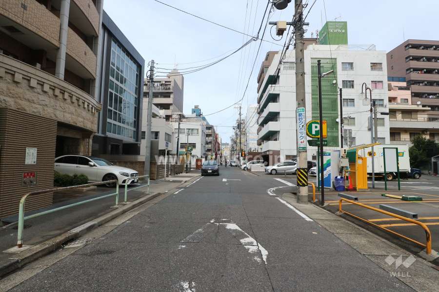 敷地東側の前面道路（南側から）