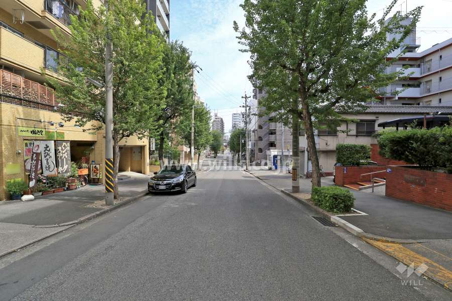 敷地北側の前面道路（西側から）