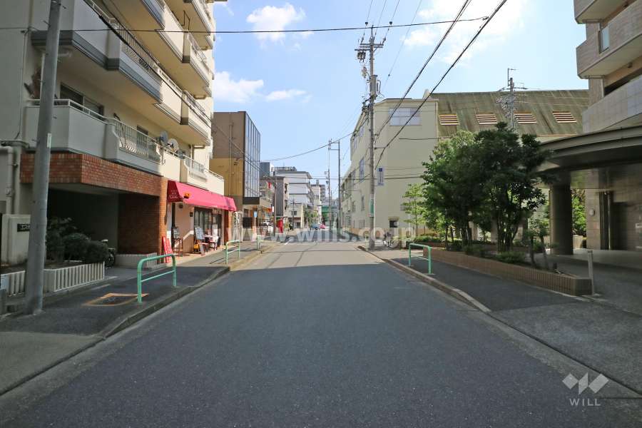 敷地の西側前面道路（北側から）