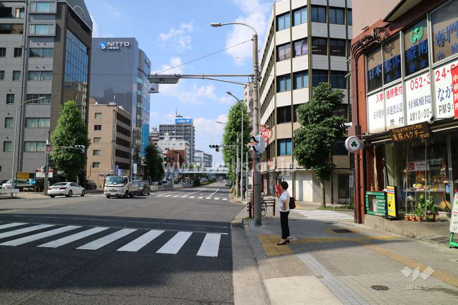 敷地の西側前面道路（南側から）