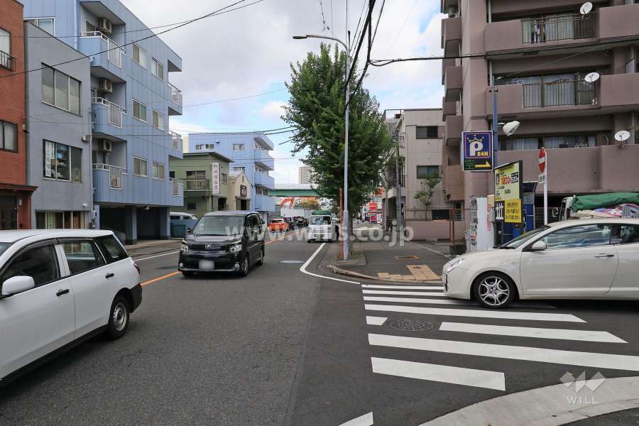 敷地西側の前面道路（南側から）
