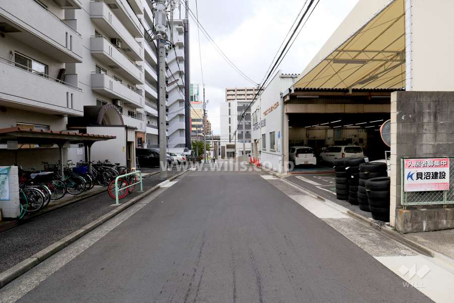 敷地北側の前面道路（東側から）