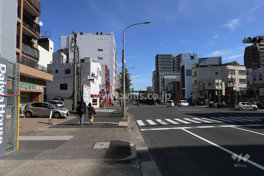 敷地南側の前面道路（西側から）