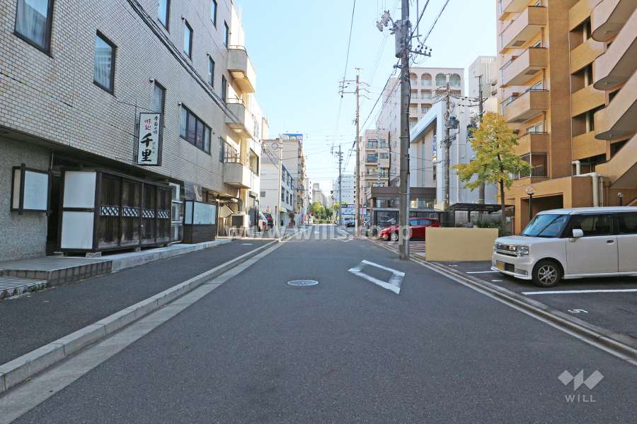 敷地北側の前面道路（西側から）