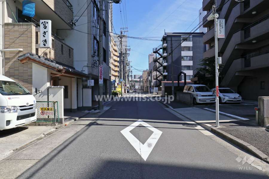 敷地北側の前面道路（西側から）