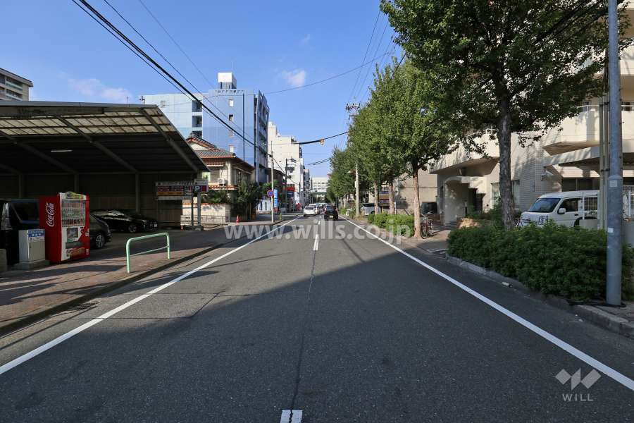 敷地西側の前面道路（南側から）