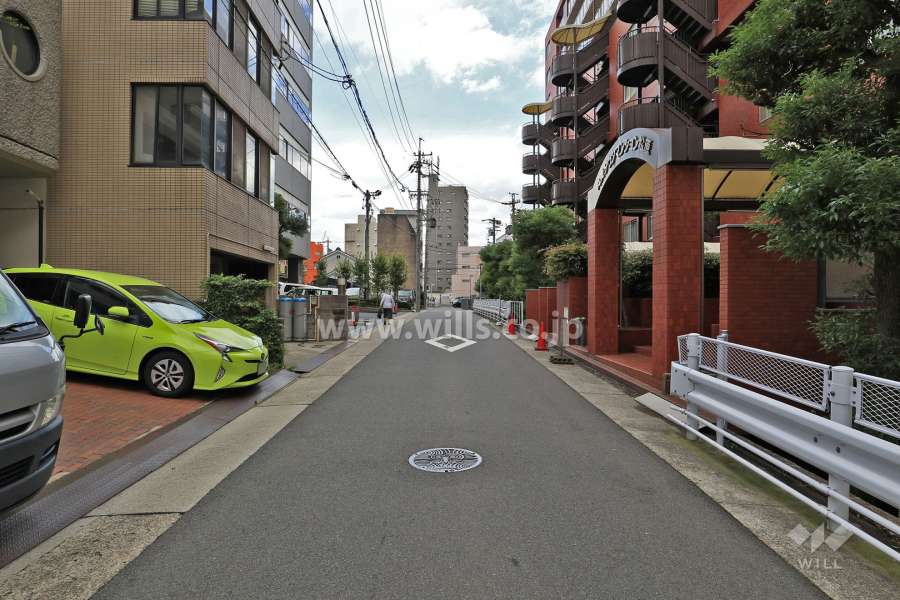 敷地北側の前面道路（西側から）