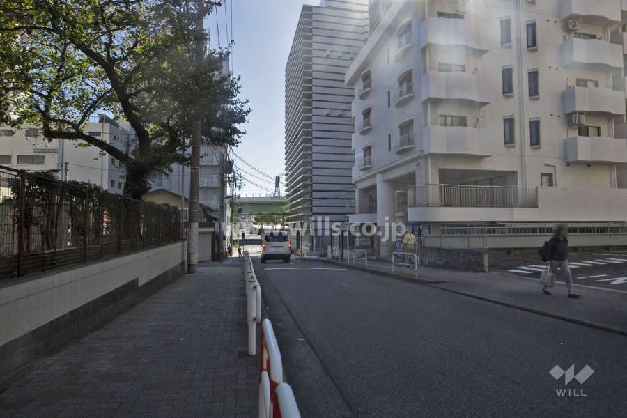 敷地東側の前面道路（北側から）