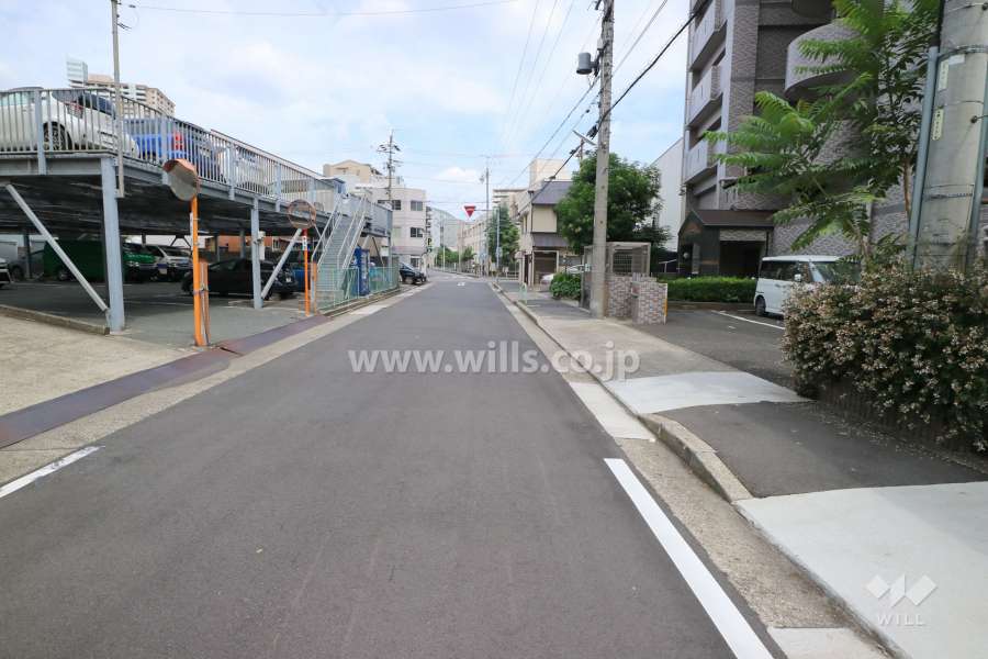 敷地北側の前面道路（西側から）