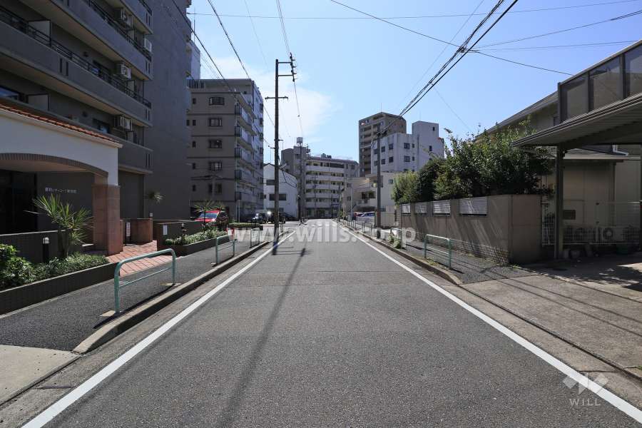 敷地北西側の前面道路（北東側から）