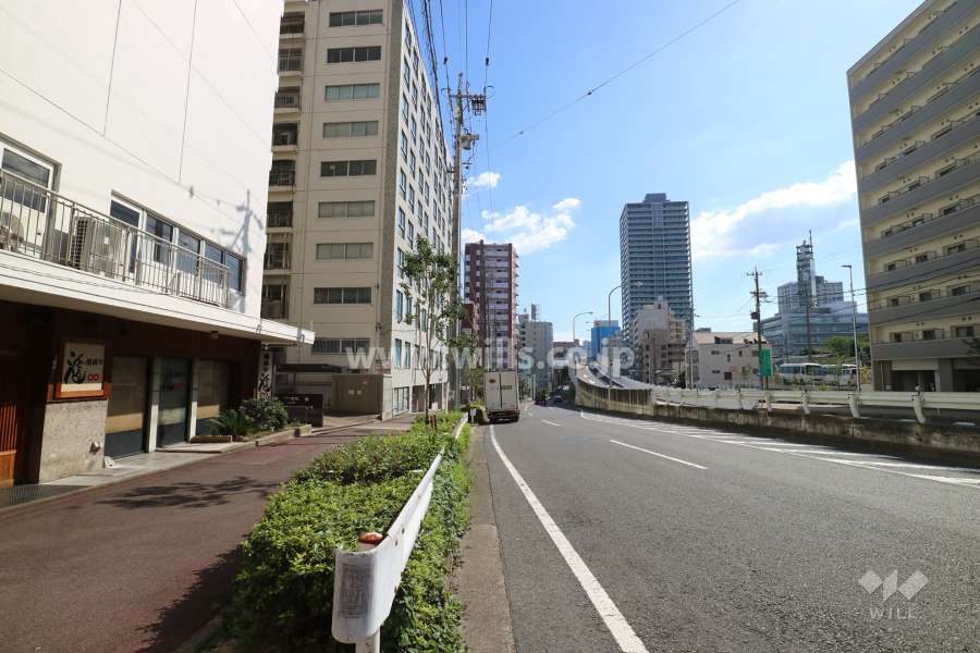 敷地西側の前面道路（北側から）