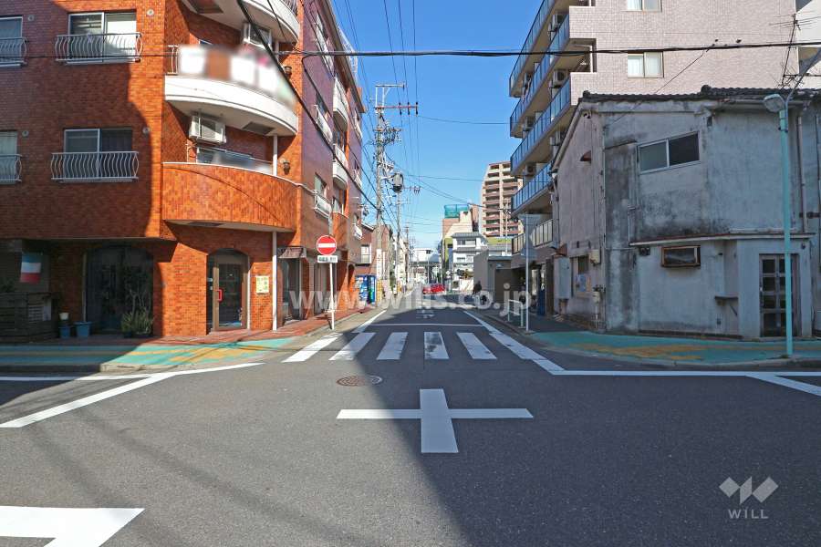 敷地東側の前面道路（南側から）