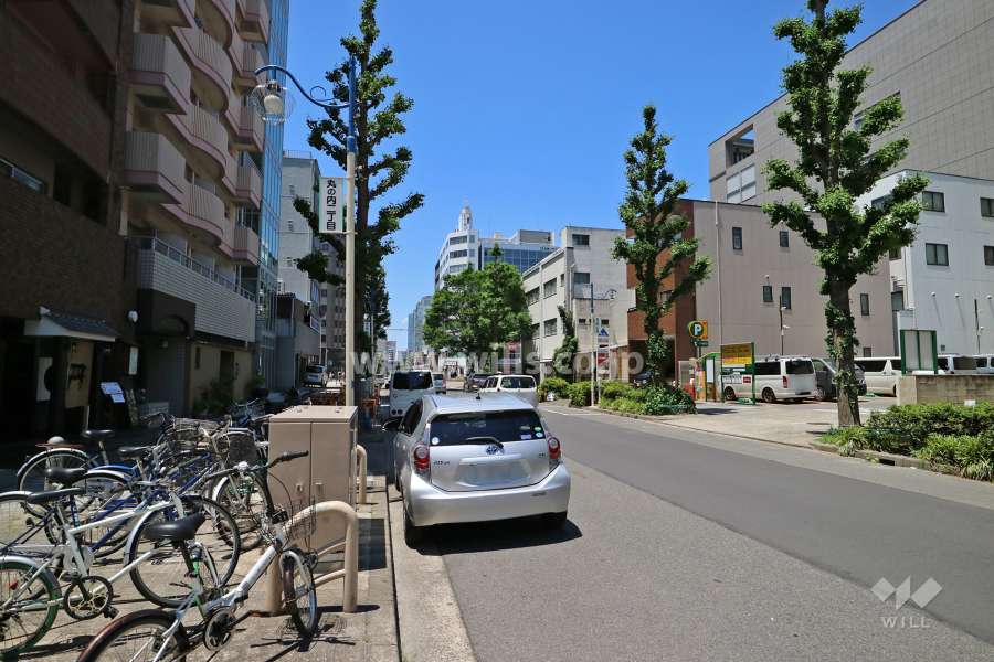 敷地北側の前面道路（東側から）