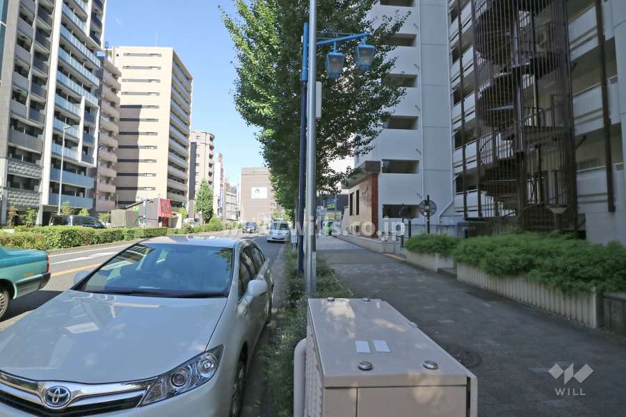 敷地北側の前面道路（西側から）