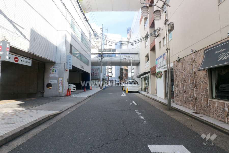 敷地北西側の前面道路（南西側から）