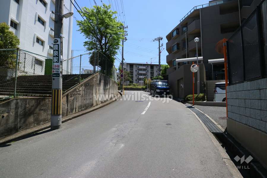 敷地北東側前面道路(北西側から)
