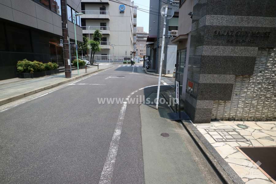 敷地の北側前面道路（西側から）