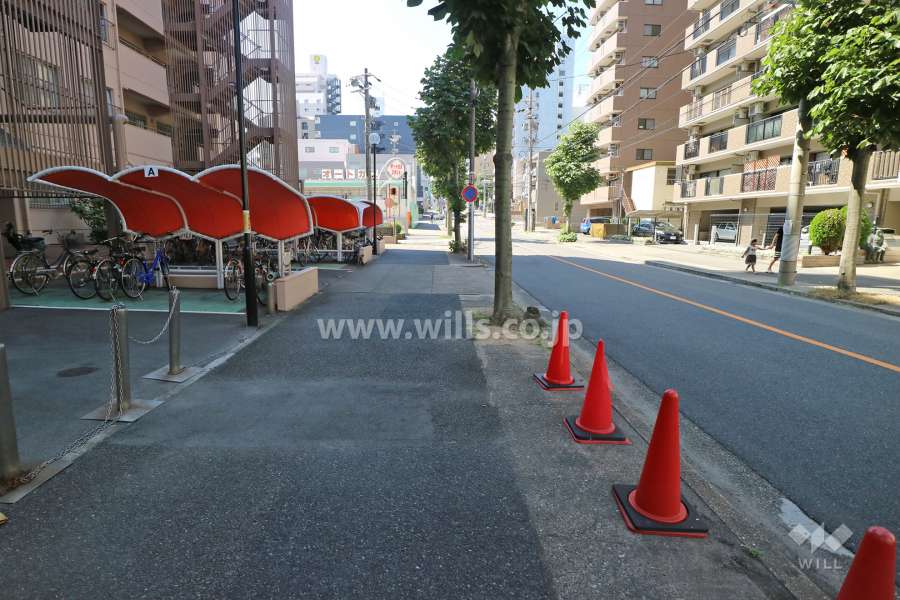 敷地の北側前面道路（東側から）