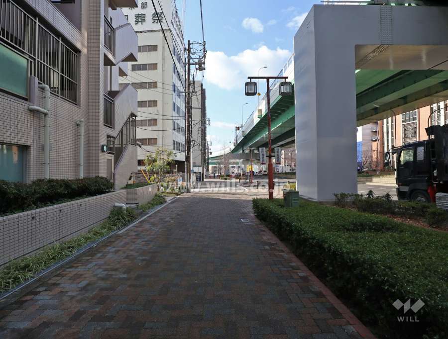 敷地北側の前面道路（東側から）