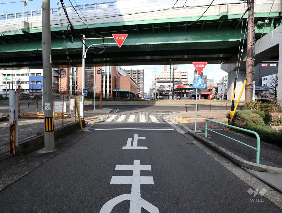 敷地西側の前面道路（南側から）