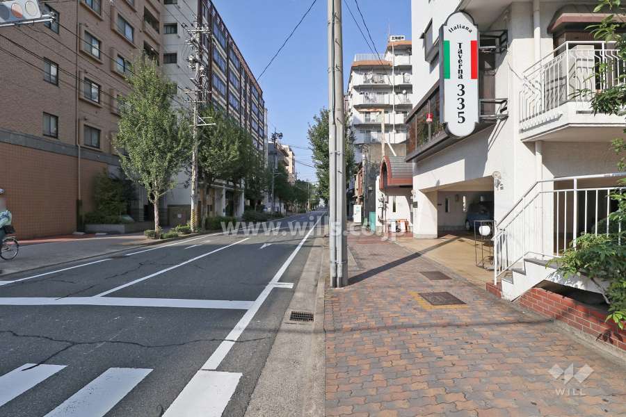 敷地西側の前面道路（南側から）
