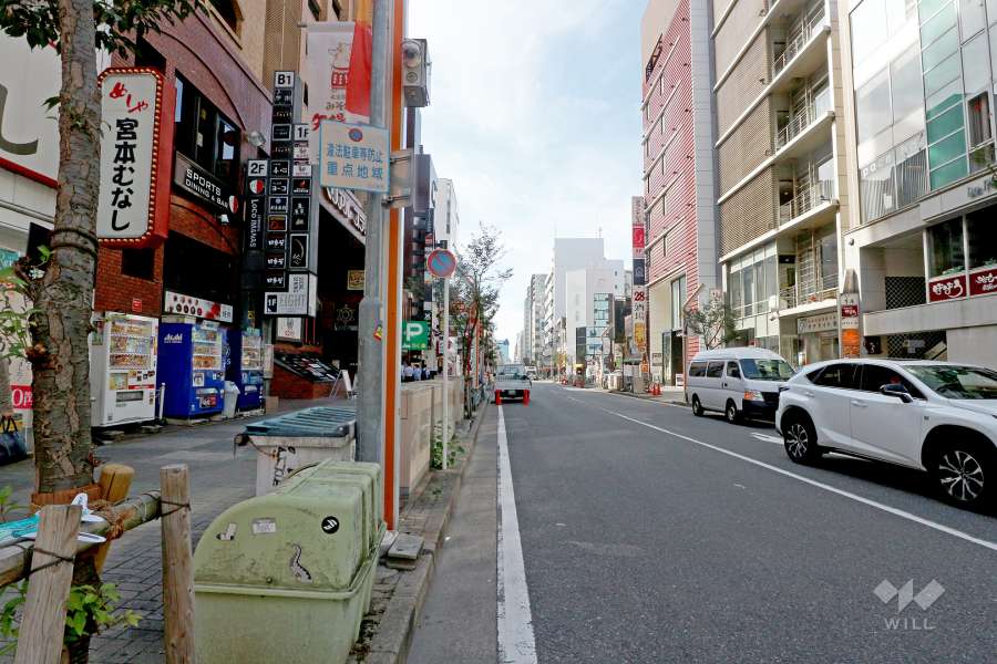 敷地北側の前面道路（東側から）