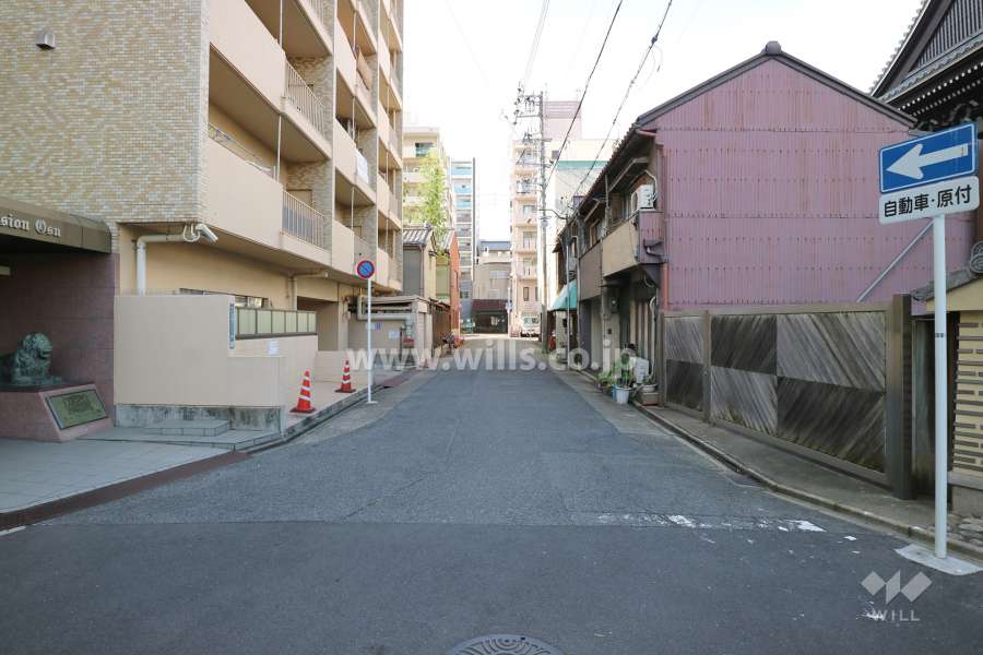 敷地の東側前面道路（南側から）