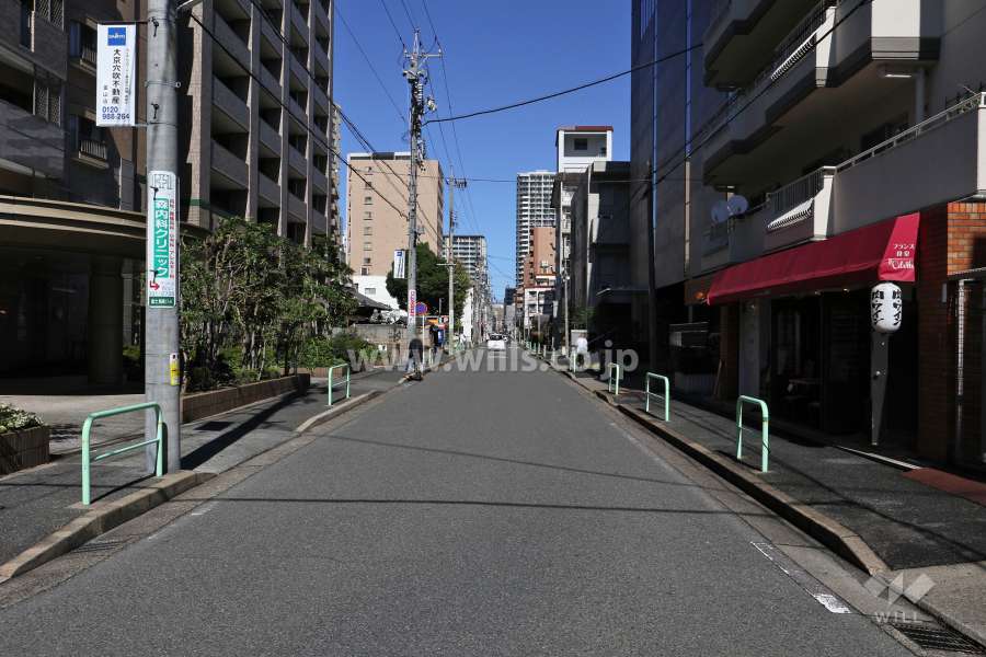 敷地東側の前面道路（南側から）