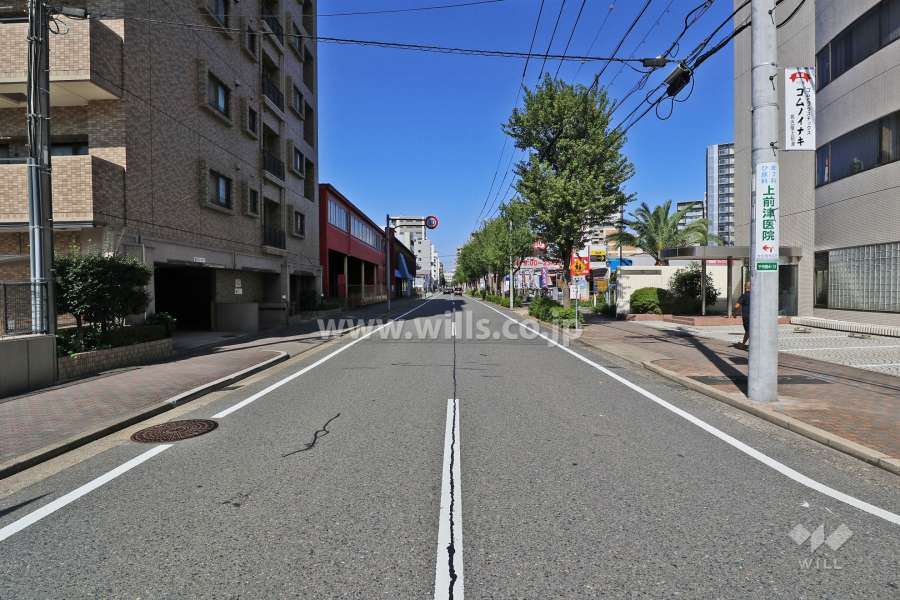 敷地東側の前面道路（南側から）
