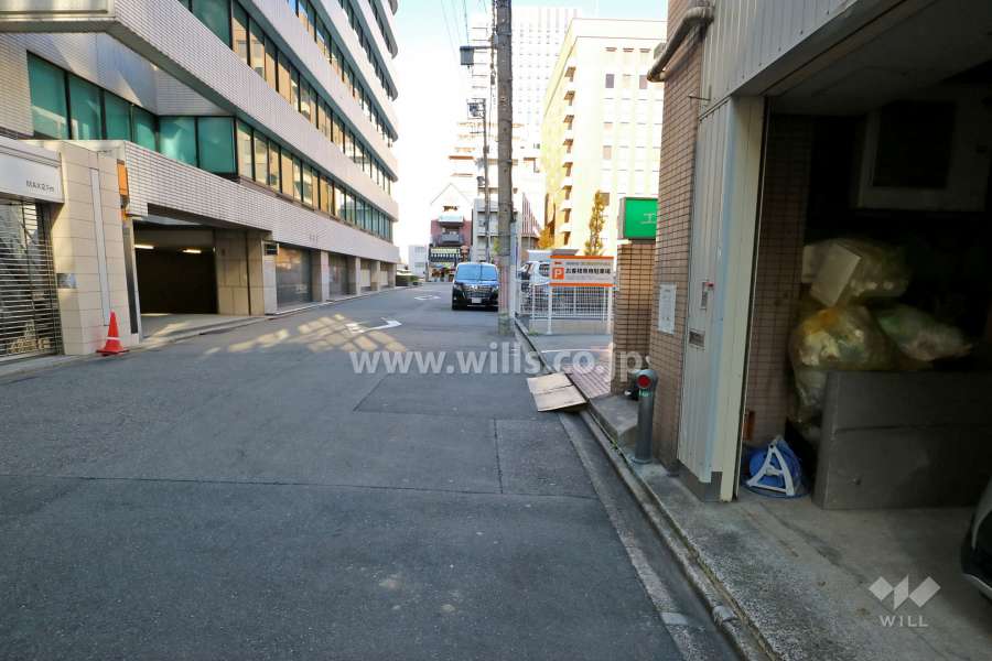 敷地西側の前面道路（南側から）