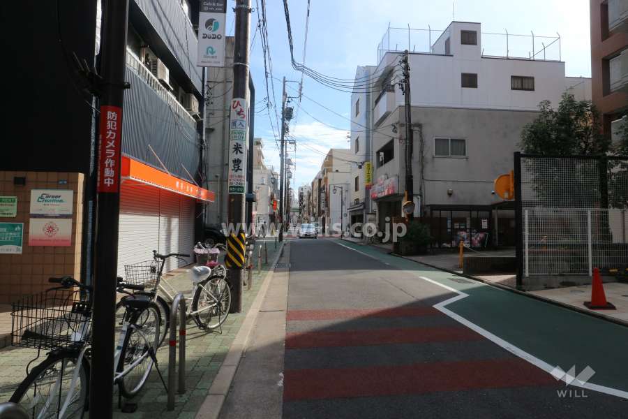 敷地北側の前面道路（西側から）