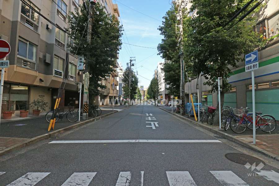 敷地北側の前面道路（東側から）