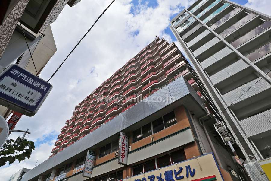 ネオハイツ大須の外観（南東側から）