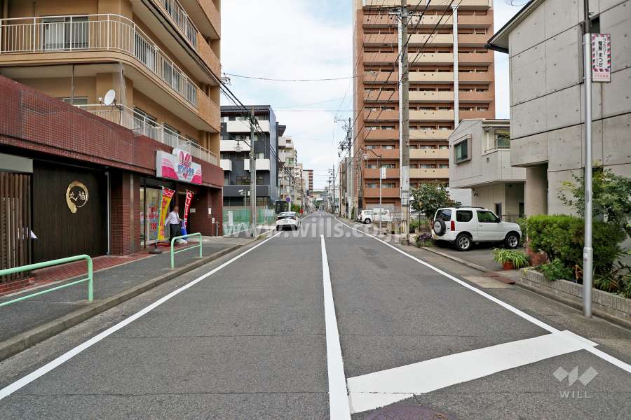 敷地東側の前面道路（南側から）