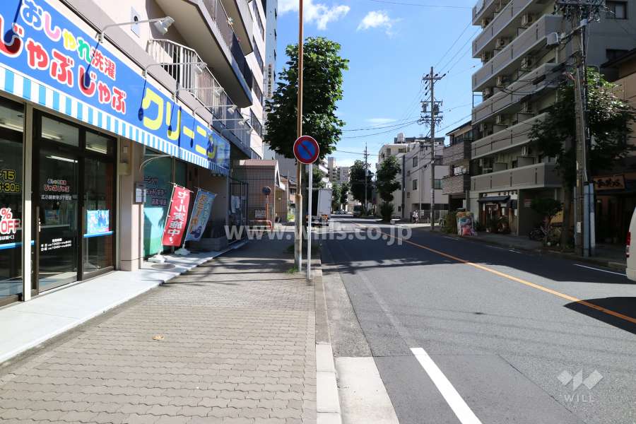 敷地東側の前面道路（北側から）