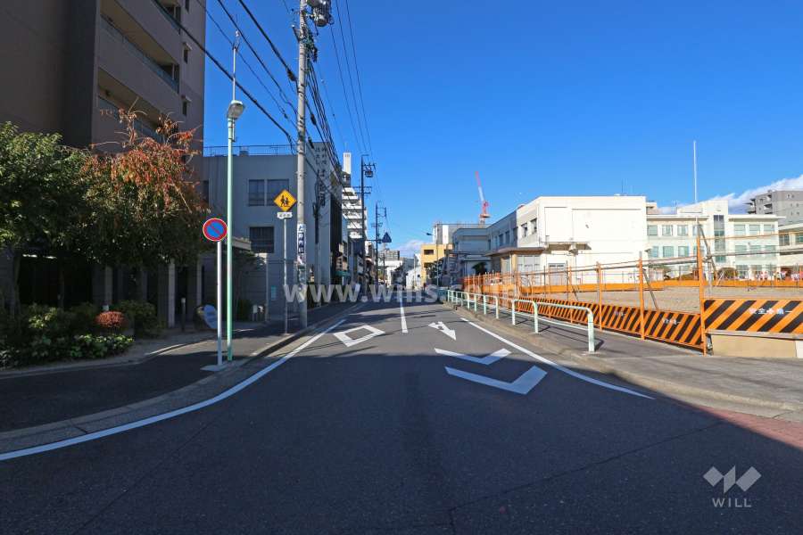 敷地東側の前面道路（南側から）